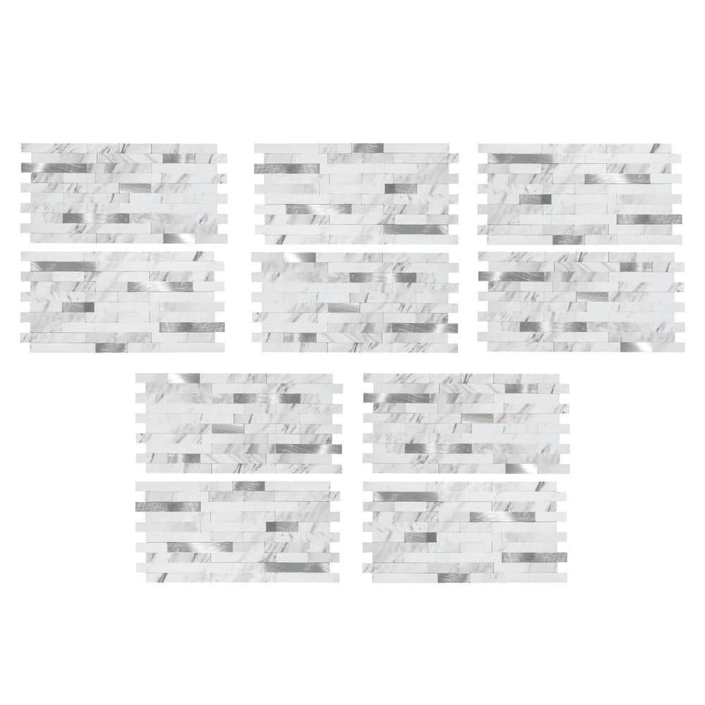 Marble Shine Peel and Stick Collage Tile for Kitchen and Bathroom
