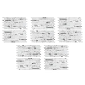 Collage 12 in. x 5.8 in. Marble Shine Peel and Stick Decorative Backsplash in (5-pk/case) 4.83 sq. ft.