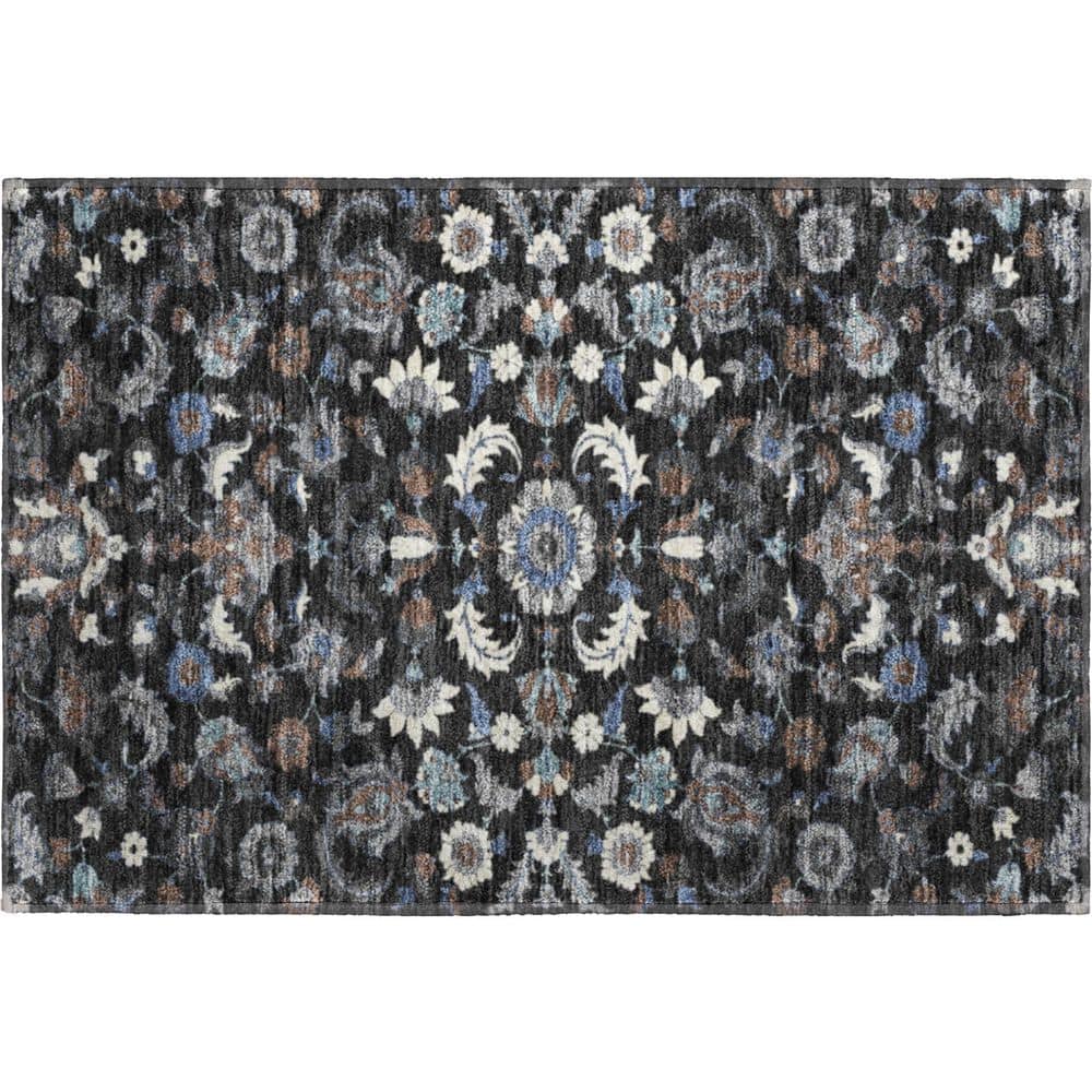 Mayfield Premium Machine Washable Abstract AMF2473 Black 3 ft. x 4 ft. Area Rug price history on PriceWatchPro