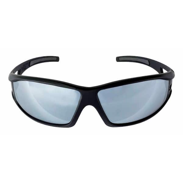 3M Safety Eyewear Glasses, Black Frame with Gray Accent, Silver Mirror Anti-Fog and Scratch Resistant Lens