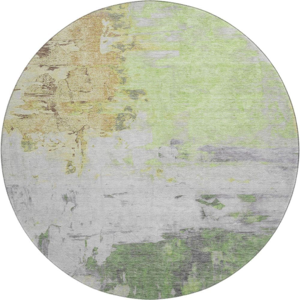 Mayfield Premium Machine Washable Abstract AMF1978 Aloe 8 ft. x 8 ft. Round Rug price history on PriceWatchPro
