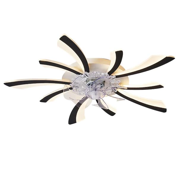 Nivencai 31 in. Indoor Black Indoor Ceiling Fan with Adjustable White Integrated LED, Remote Included