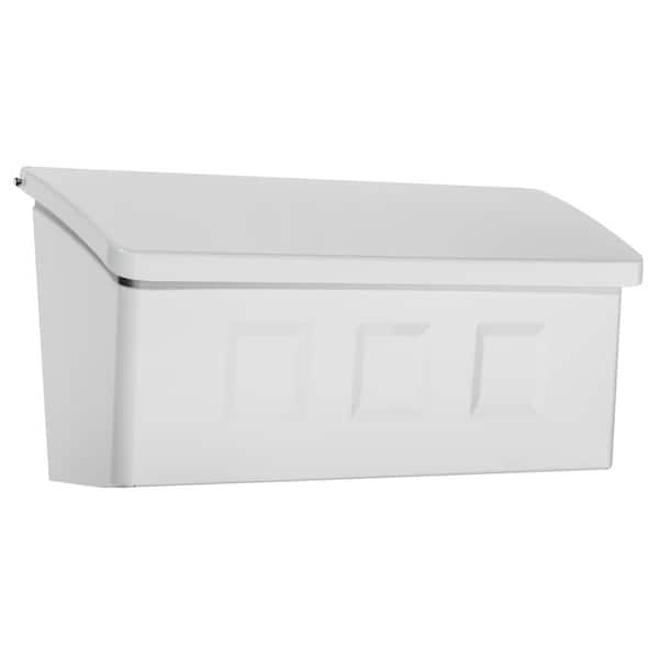 Architectural Mailboxes Wayland White, Small, Steel, Wall Mount Mailbox