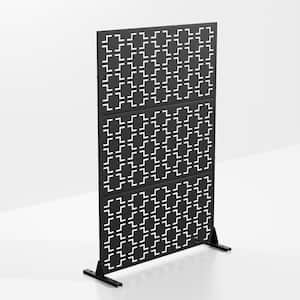 Square Grid Black Galvanized Steel Screen Partition