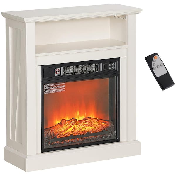 27 in. Electric Cabinet Infrared Space Heater with Cool-to-the-Touch, Overheat Protection, Convection, 1400W, White