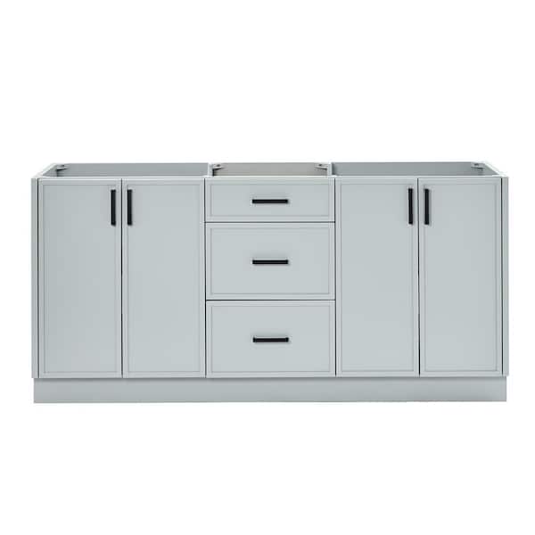 ARIEL Kelly 72 in. W x 21.5 in. D x 34.5 in. H Bath Vanity Cabinet without Top in Grey