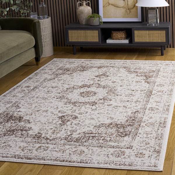Evoke 7 ft. x 9 ft. Ivory Medallion Area Rug