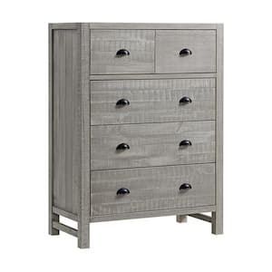Windsor 5-Drawer Driftwood Gray Chest of Drawers (48 in. H x 36 in. W x 18 in. D)