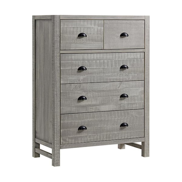 Alaterre Furniture Windsor 5-Drawer Driftwood Gray Chest of