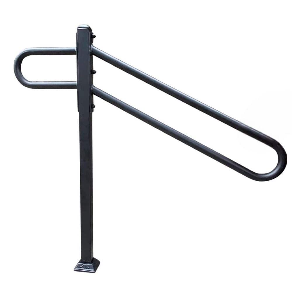 35.5 L x 28 W Wrought Iron Handrails for Outdoor 1-3 Steps Metal Stair Railing with U-Shaped Design price history on PriceWatchPro