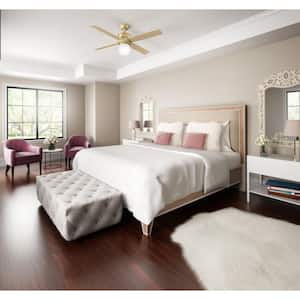 Hepburn 52 in. Modern Brass Indoor Ceiling Fan with LED Light Kit and Wall Control