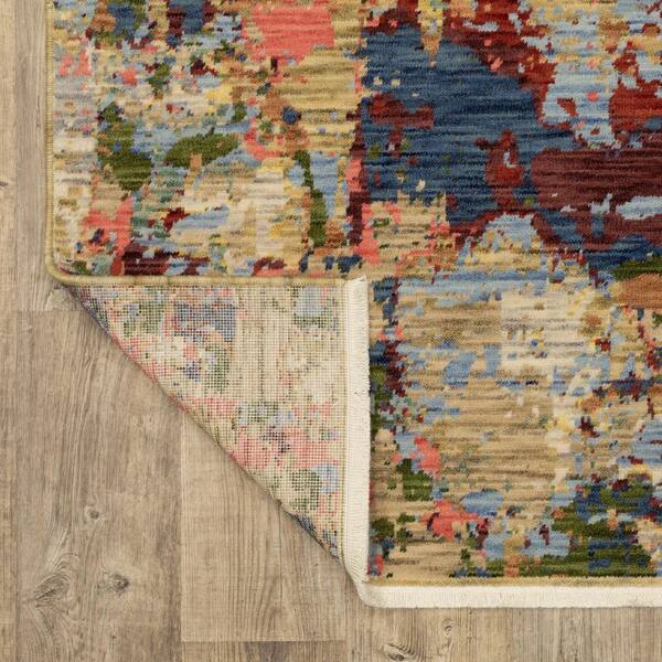 7' X 10' Gray And Blue Medallion Area Rug