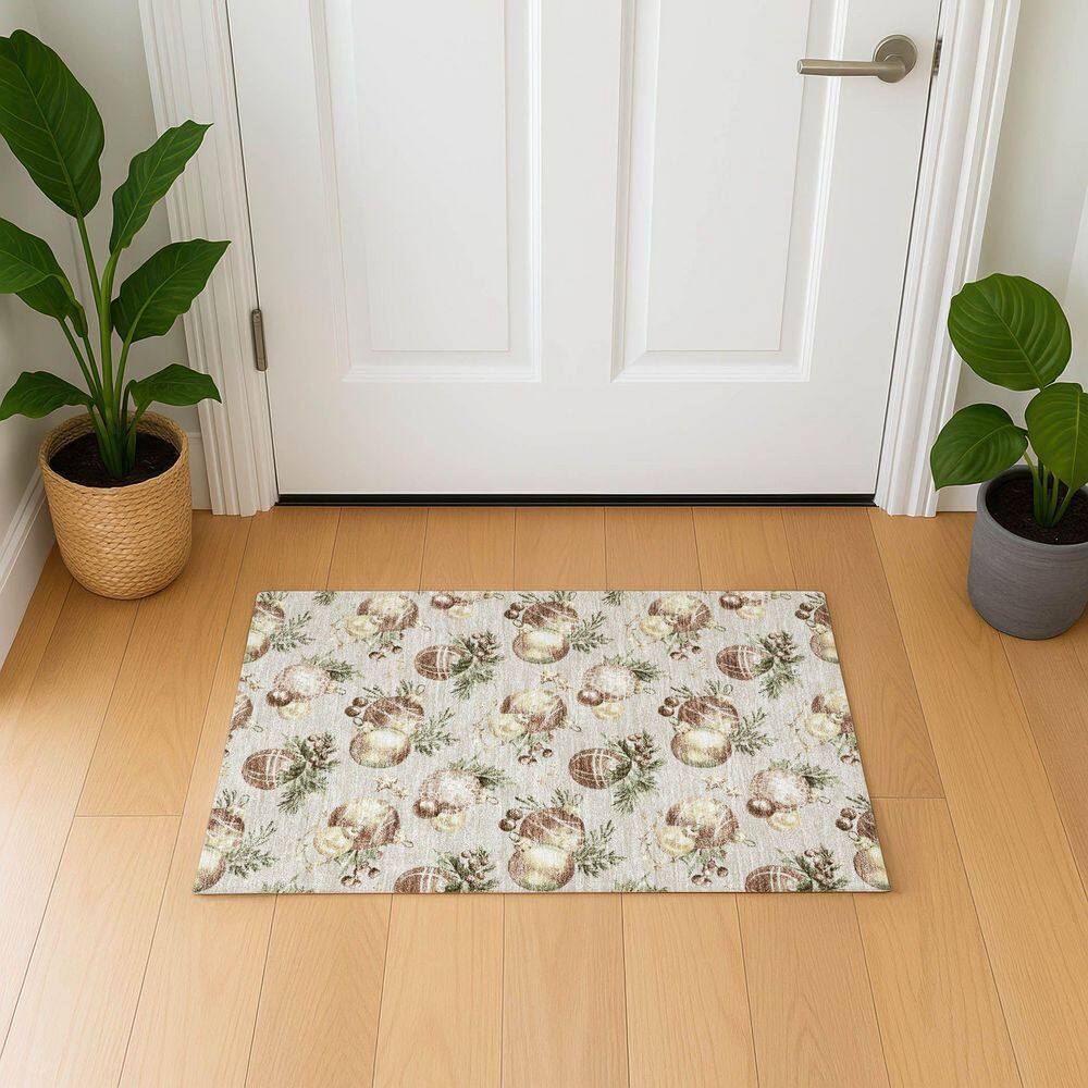 Mayfield Premium Machine Washable Abstract AMF1828 Beige 2 ft. x 3 ft. Area Rug price history on PriceWatchPro