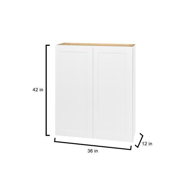 Diamond Express Jamestown 27-in W x 42-in H x 12-in D White Wall Fully Assembled Plywood Cabinet (Recessed Panel Shaker Door Style)