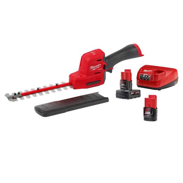 Milwaukee M12 FUEL 8 in. 12V Lithium-Ion Brushless Cordless Hedge Trimmer Kit w/4.0 Ah & 2.0 Ah Battery and Charger