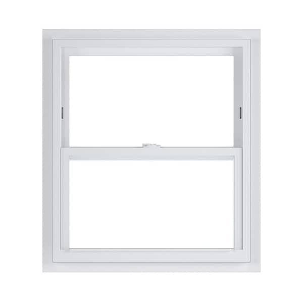 American Craftsman 24 in. x 36 in. 70 Series White Single Hung Low-E Argon SC Glass Vinyl Fin with J Window, Screen Incl