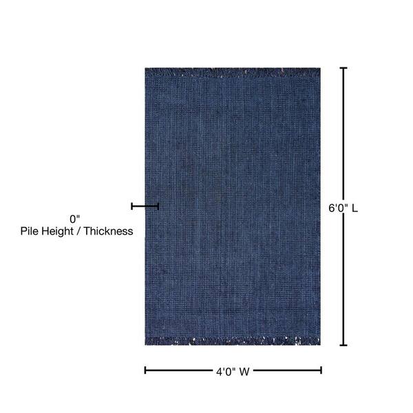 nuLOOM Natura Chunky Loop Jute Navy Blue 4 ft. x 6 ft