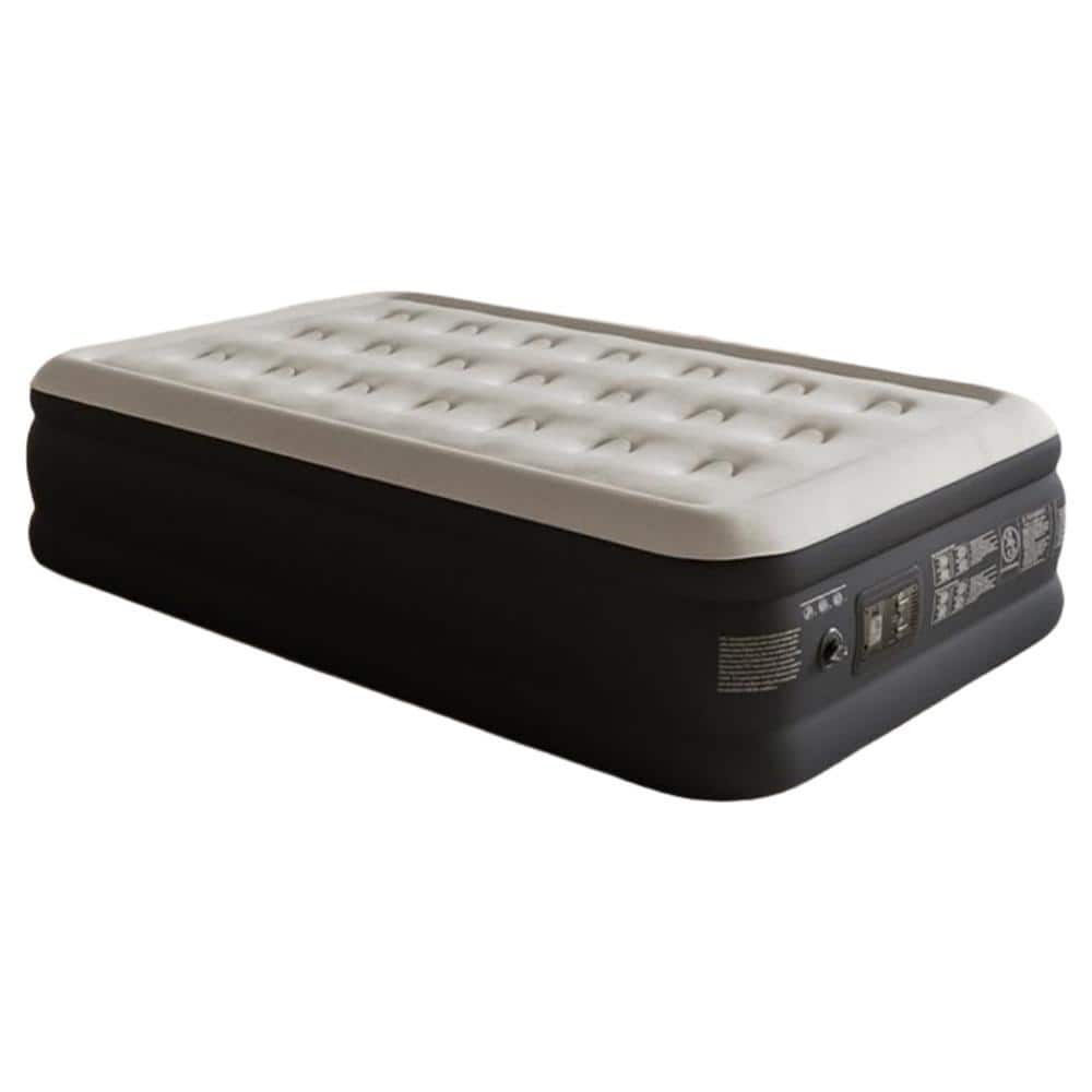 Angel Sar 16 in. Gray Twin Air Mattress with Built-in Pump, Self