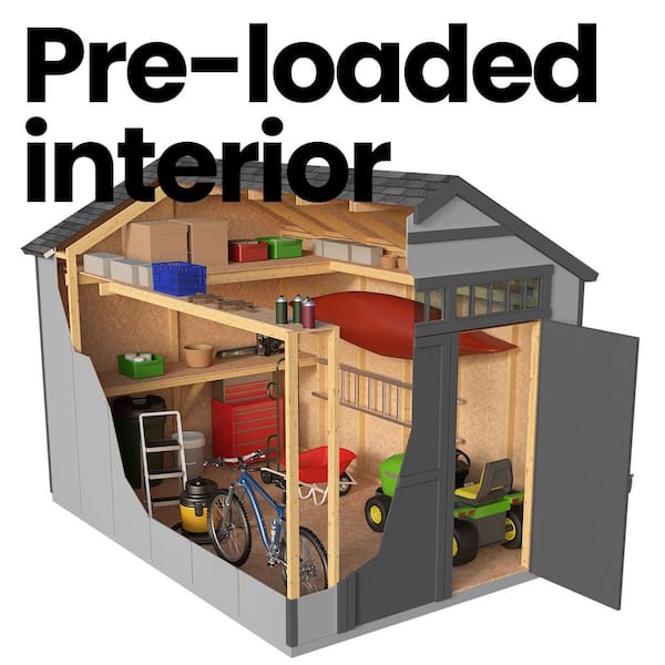 Do-It Yourself Majestic Premier 8 ft. W x 12 ft. D Wood Garden Shed Storage with Floor, Window, and Ramps (96 sq. ft.)