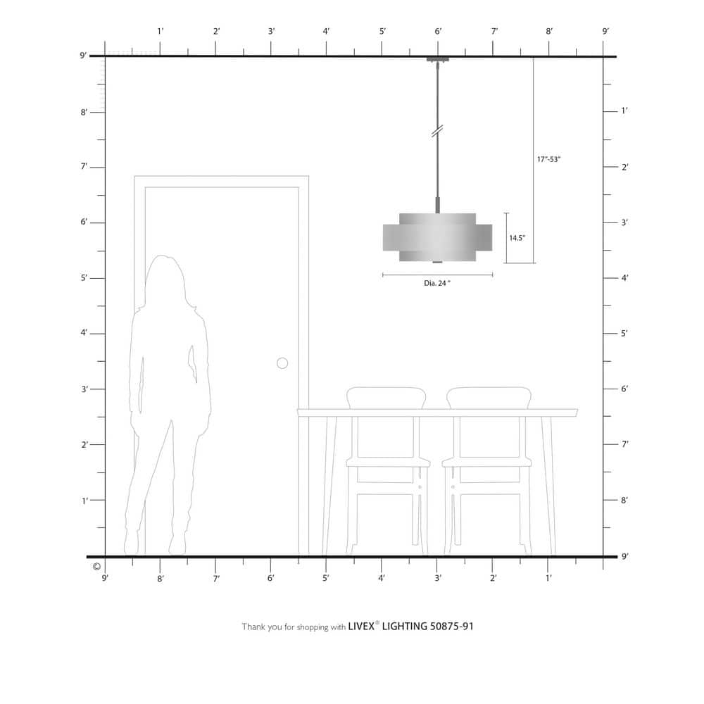 Sheffield Contemporary 5-Light LED Drum Pendant in Brushed Nickel