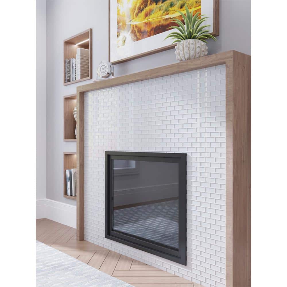 Apollo 11.9" White Glossy Glass Mosaic Tile for Walls and Floors