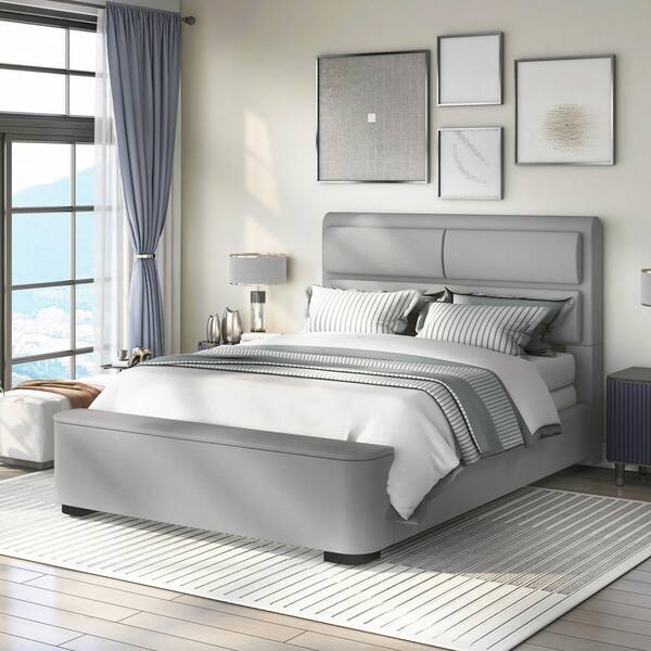 Claredon Gray Twin Panel Bed with Storage