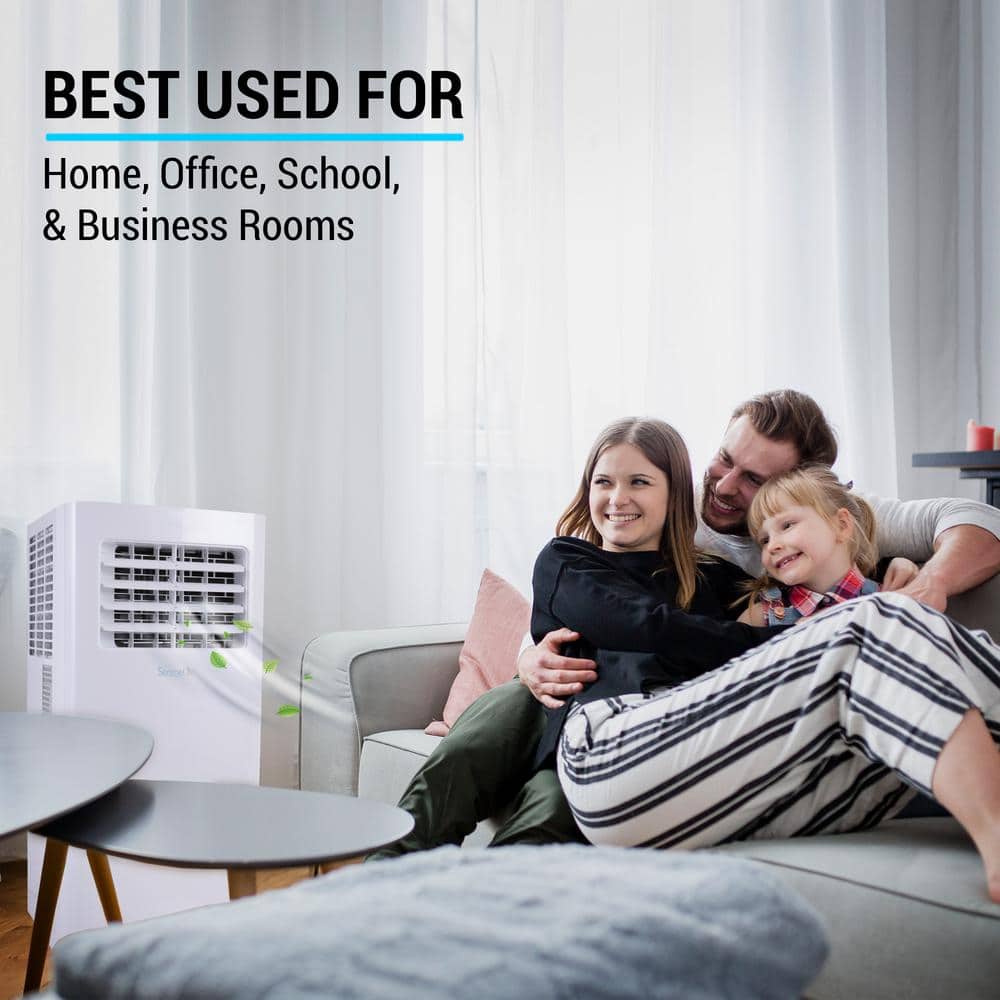 SereneLife 10,000 BTU White Portable Air Conditioner with Remote