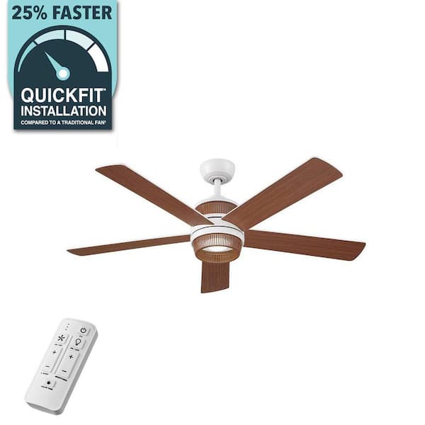 Warmiplanet 52 Inch Indoor Ceiling Fan With Light & Remote (2-Pack) - Brushed Nickel, Reversible Motor For Bedroom, Living Room