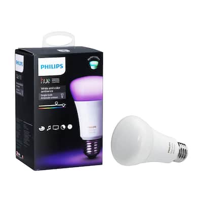 White and Color Ambiance A19 LED 60W Equivalent Dimmable Smart Wireless Light Bulb