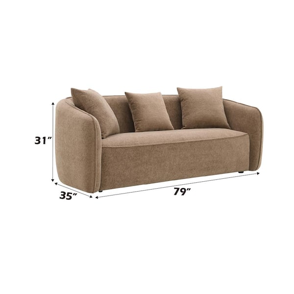 Acme Furniture Keith 35 in. Rolled Arm Chenille Rectangle Sofa