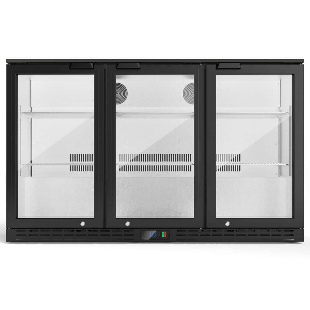 53 in. 11.7 cu. ft Commercial Back Bar Refrigerator in Black with LED Lighting