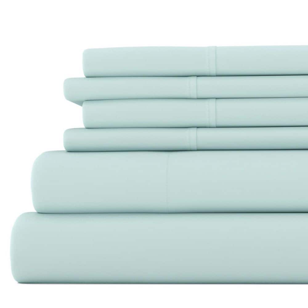6-Piece Aqua Solid Microfiber Twin XL Sheet Set price history on PriceWatchPro