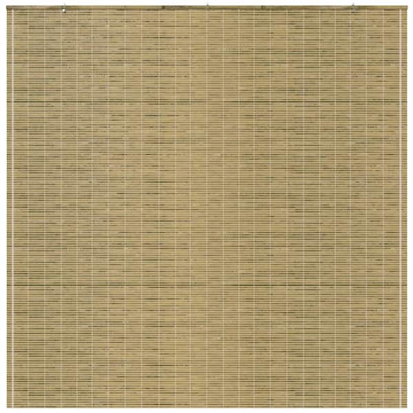 Oriental Furniture Burnt Bamboo Cordless Window Shade Natural 72 in. W x 72 in. L