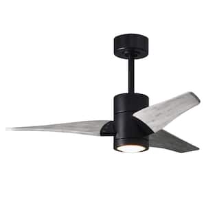 Super Janet 42 in. LED Indoor/Outdoor Damp Matte Black Ceiling Fan with Light with Remote Control and Wall Control
