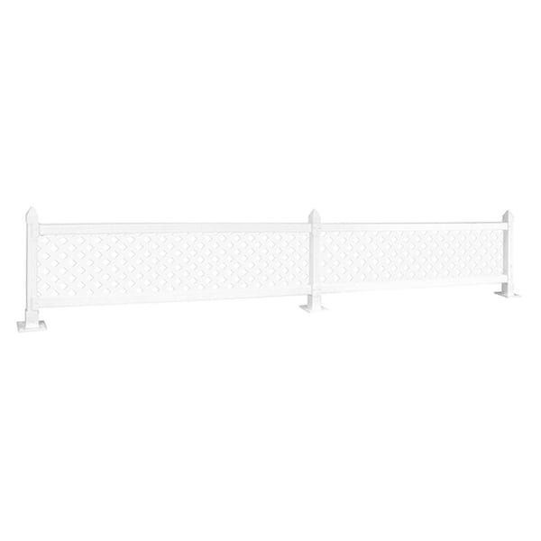 SnapFence Fence Toppers 1 ft. 4 in. x 24 ft. White Diamond Privacy Vinyl Lattice Framed