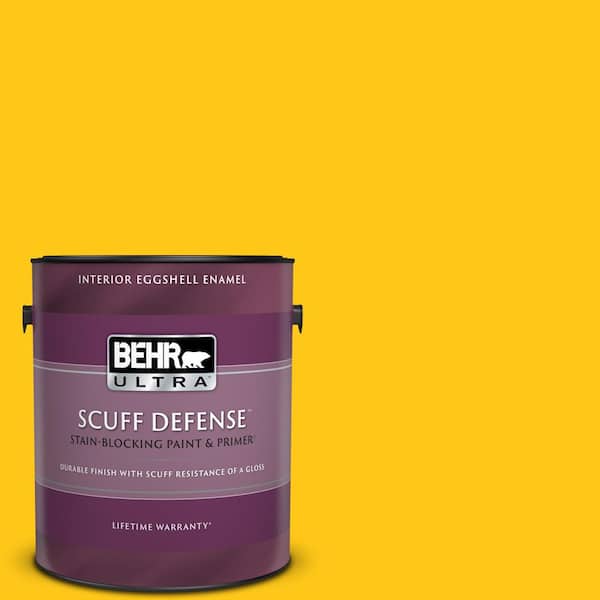 BEHR ULTRA 1 gal. #P300-7 Unmellow Yellow Extra Durable Eggshell Enamel Interior Paint & Primer