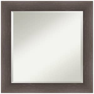 Hardwood Chocolate 24.75 in. W x 24.75 in. H Wood Framed Beveled Wall Mirror in Brown