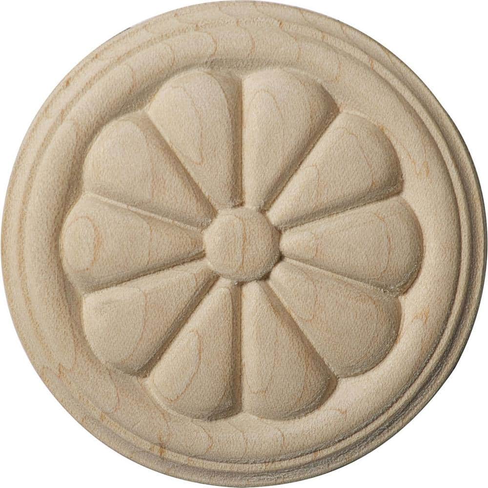 Maple Unfinished Round Rosette 2.75" x 2.75"
