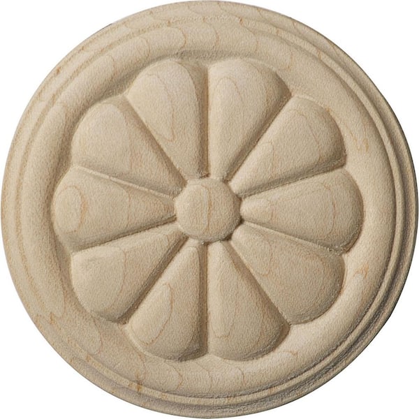 Ekena Millwork 1/4 in. x 2-3/4 in. x 2-3/4 in. Unfinished Rubber Wood Reese Rosette