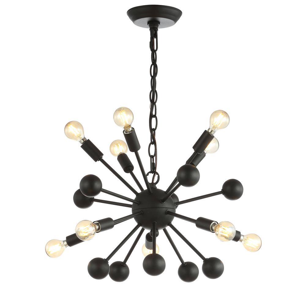 Orbit 19.5" Black Brushed Metal Sputnik Chandelier