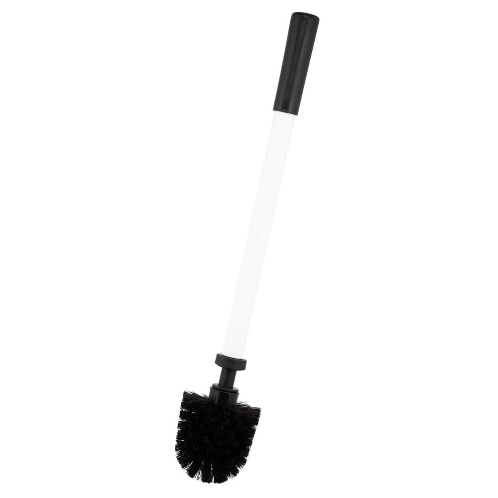 White Steel 2-in-1 Toilet Brush and Plunger Set with Holder