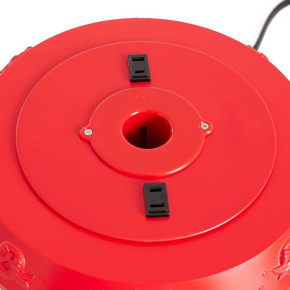 Red Metal Rotating Stand for Artificial Christmas Trees up to 9 Feet