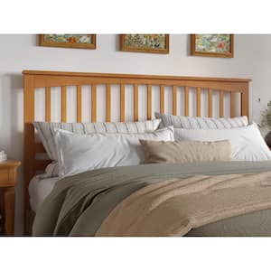 Mission Light Toffee Natural Bronze Solid Wood King Headboard with Attachable Charger