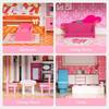 Pink Dreamy Wooden Dollhouse for kids