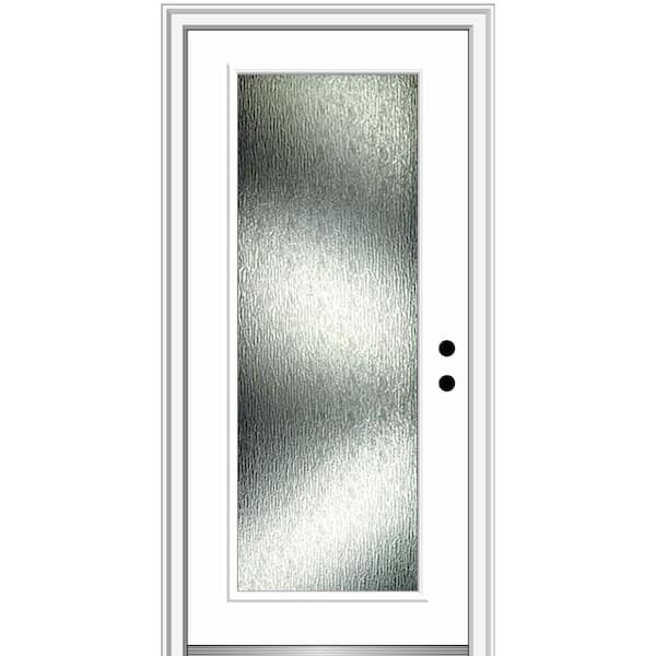 MMI Door Rain Glass 32 in. x 80 in. Left-Hand Inswing Full Lite Primed Prehung Front Door on 6-9/16 in. Frame on 6-9/16 in. Frame
