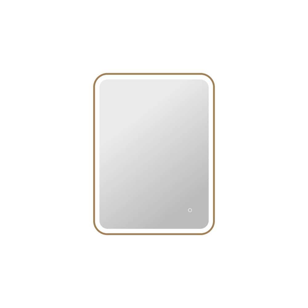 27 in. W x 36 in. H Rectangle Framed LED Wall Mirror in Satin Gold price history on PriceWatchPro