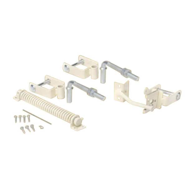 Navajo White Steel Deluxe Fence Gate Hardware Kit