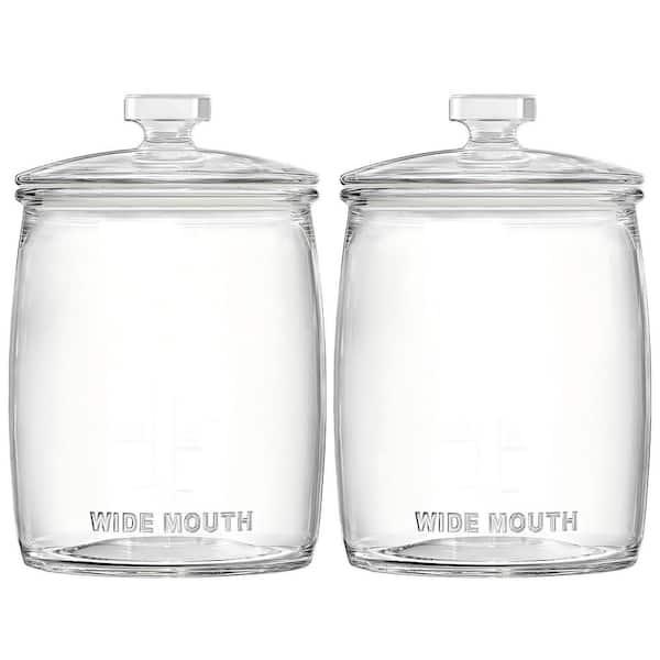 2-Pack Cookie Jar with Airtight Lids, Large Wide Mouth Mason Jar for Kitchen Pantry and Laundry Room
