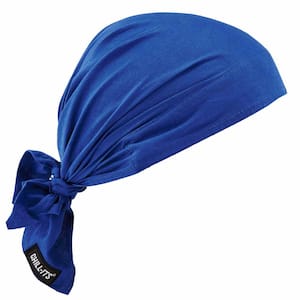 Chil-Its 6710CT Solid Blue Evaporative Cooling Triangle Hat with Cooling Towel