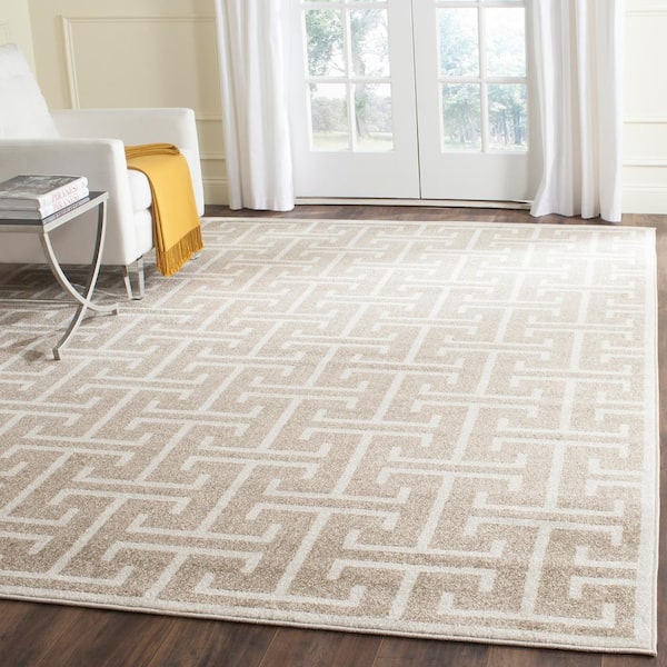 Amherst Wheat/Beige 9 ft. x 12 ft. Geometric Border Area Rug